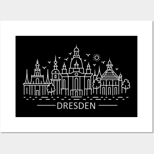 Dresden Line Art (white version) Posters and Art